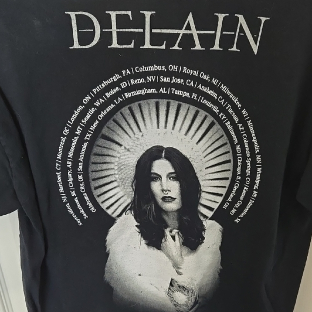 Delain Lunar Prelude 2016 Tour Graphic Tee - Black and Blue - Picture 4 of 5